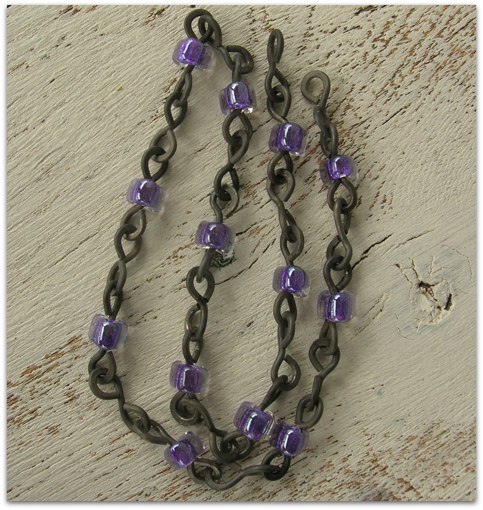 Handmade Purple Bead Annealed Chain